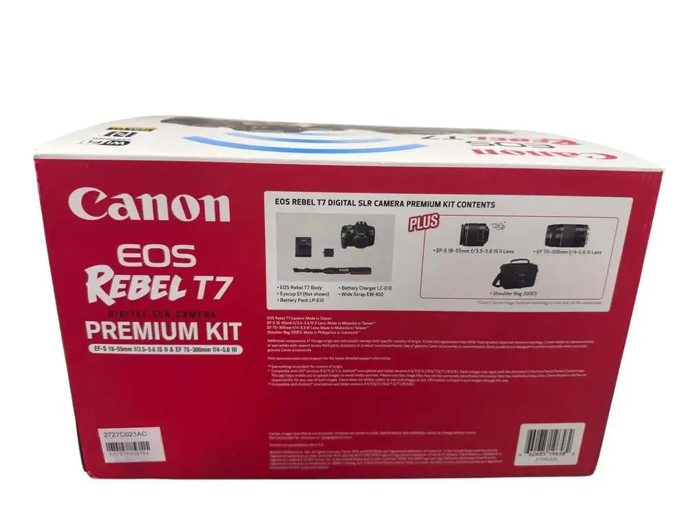 Canon EOS Rebel T7 Digital SLR Camera Premium Kit with EF-S 18-55mm and EF 75-30